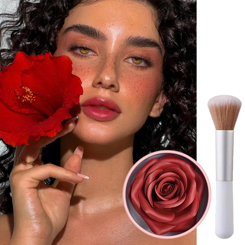4 Color Rose Petal Blush Makeup Matte Natural Waterproof Highgloss Contour Set Flower Blusher Pigment Face Blush Makeup Cosmetic - AliExpress 66