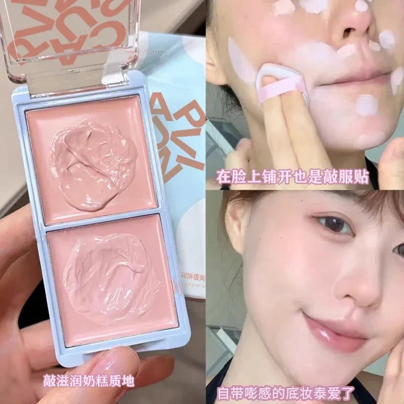 CAPPUVINI Pumbaa Plate Brightening Cream Pink High-Gloss Matte Finish Two-Color Facial Moisturizer for Complexion Brightening