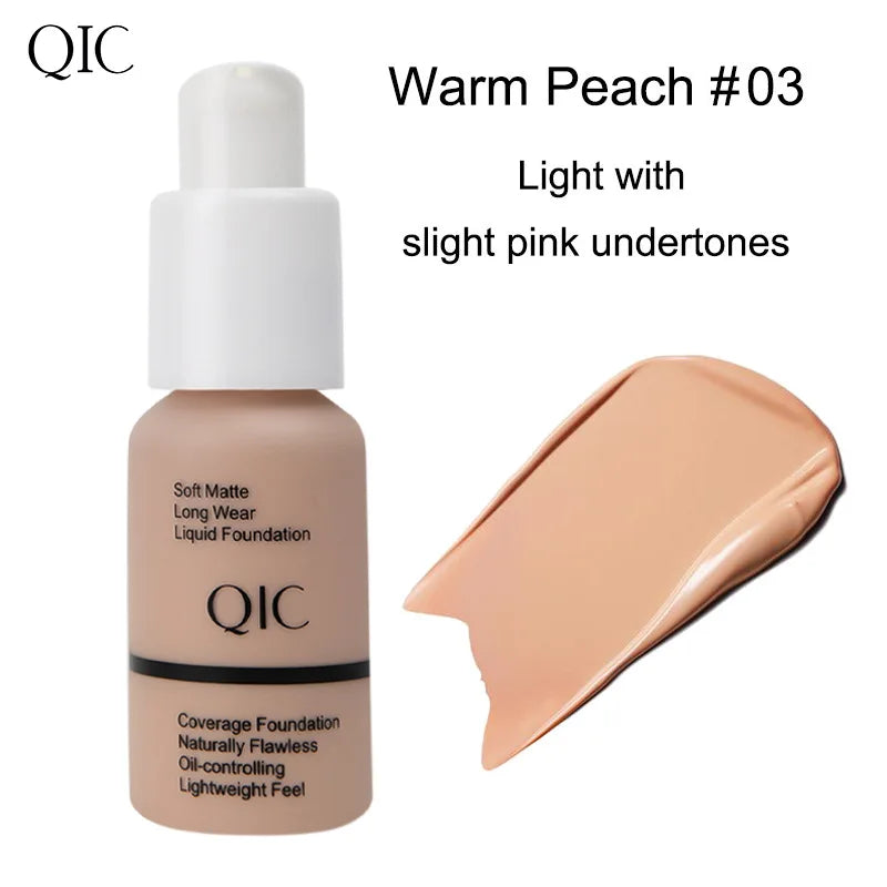 QIC Soft Matte Liquid Foundation 30g Waterproof Oil Control