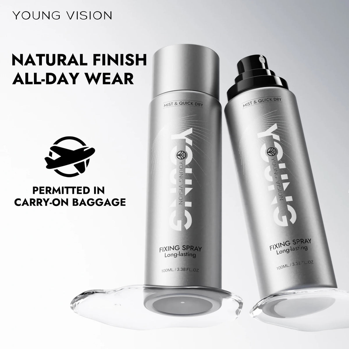 YOUNG VISION 100ml Makeup Setting Spray ¨C Long-Lasting Matte Finish, Oil-Control, 3-Layer Film-Forming, Alcohol-Free, Hydrating, - AliExpress 66