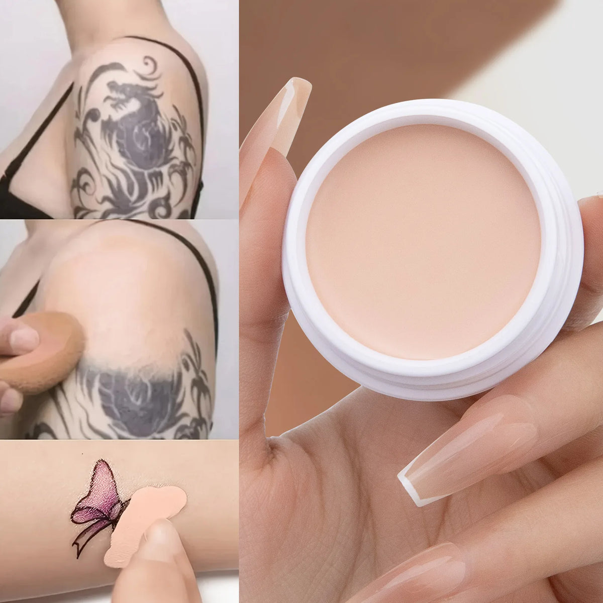 QIC Waterproof & Sweatproof Concealer Cream - Tattoo Coverage, Long-Lasting Foundation, Natural, Full Coverage, All Skin Types - AliExpress 66