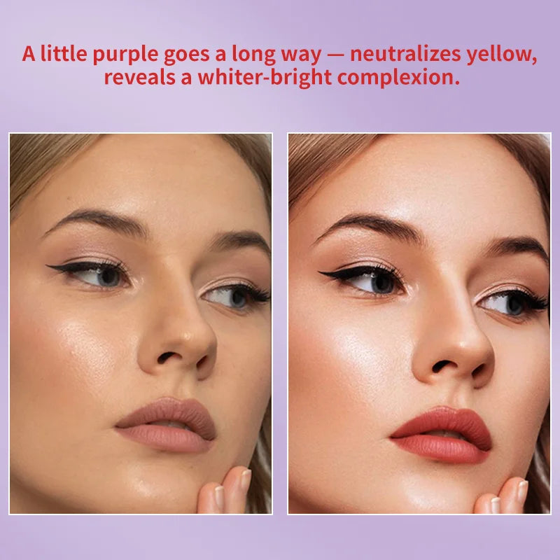 Light Purple Tinted Sunscreen SPF 50 Face BB Cream Foundation - Glass Skin Glow Waterproof & Sweatproof High UVA/UVB Protection