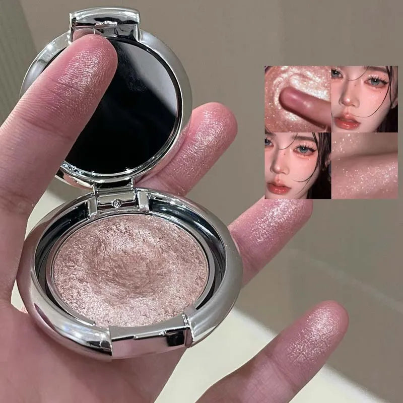 Diamond Sparkle Highlighter Cream Monochrome Shimmering Pearl Silver Face Contour Brighten Makeup Clear Glitter Flash Highlight