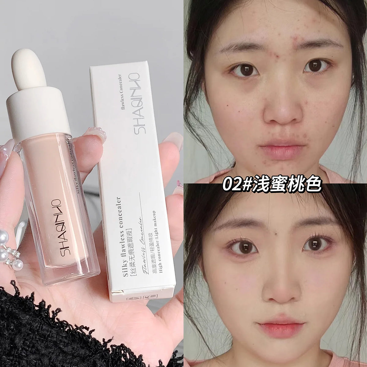 SHAQINUO Waterproof Concealer Stick - Full Coverage for Dark Circles & Acne Spots - Brightening Party Stage Makeup