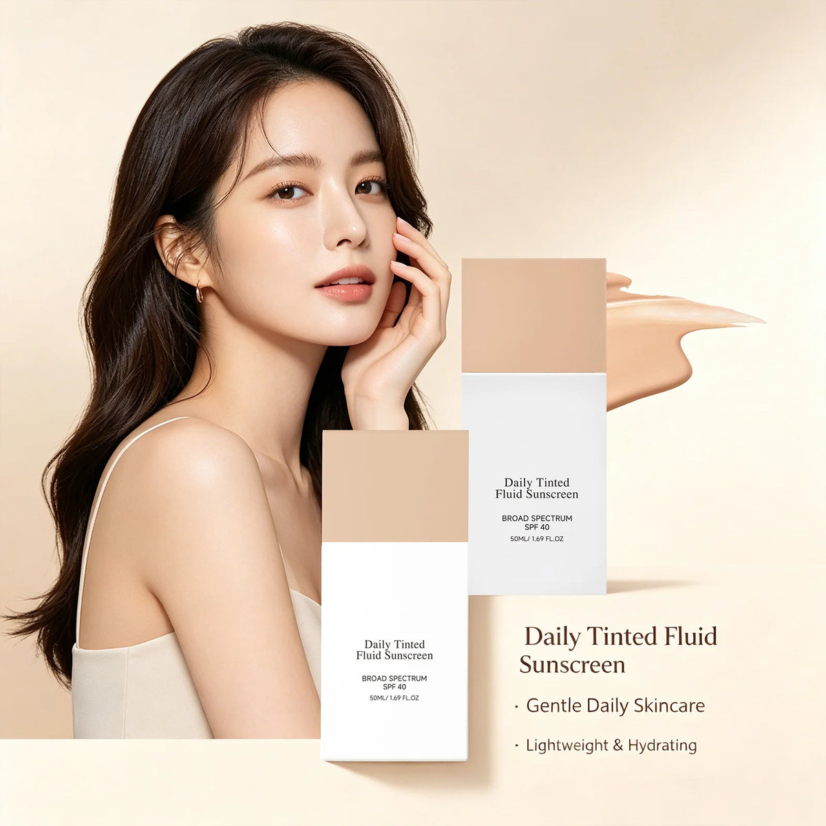 Hydrating Concealer Lotion Even Skin Tone Smooth Skin Relieve Dryness Provide UV Protection Tinted Fluid Sunscreen Moisturizer