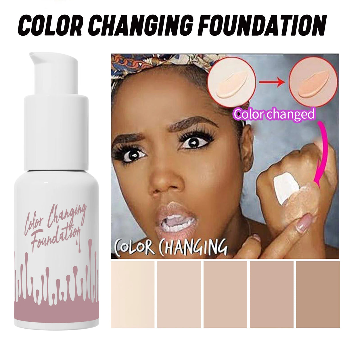 1PC Magic Color Changing Foundation Liquid Soft Matte Long Lasting Hydrating Makeup Base Cream for All Different Skin Tone - AliExpress 66