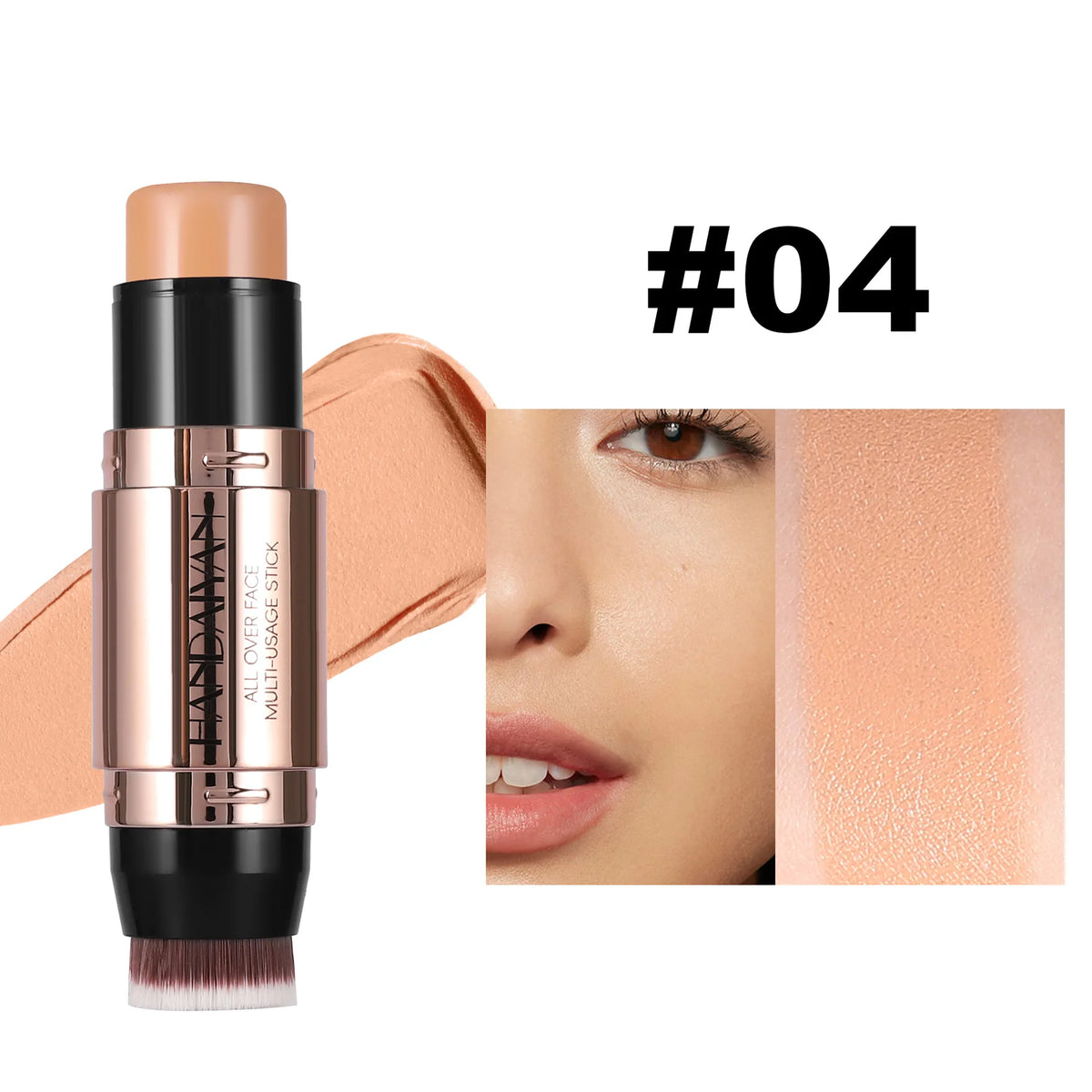 Double Head Highlighter Stick Contour Stick Waterproof Natural Silky Smooth Face Contouring for Nose Shadow With Makeup Brushes - AliExpress 66