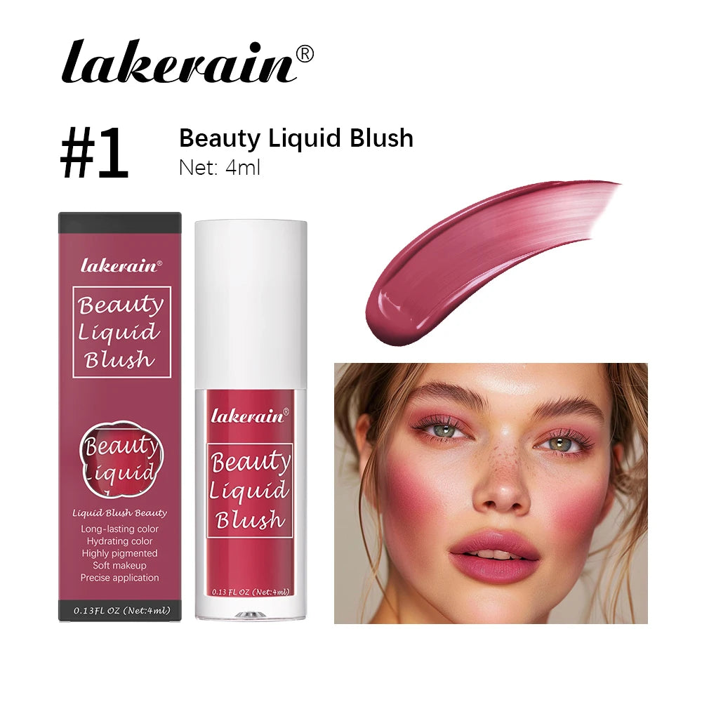 Beauty Liquid Blush Moisturizing Creamy Texture Waterproof Sweat-proof High Pigment Long-lasting Color Deeply Hydrating Blush