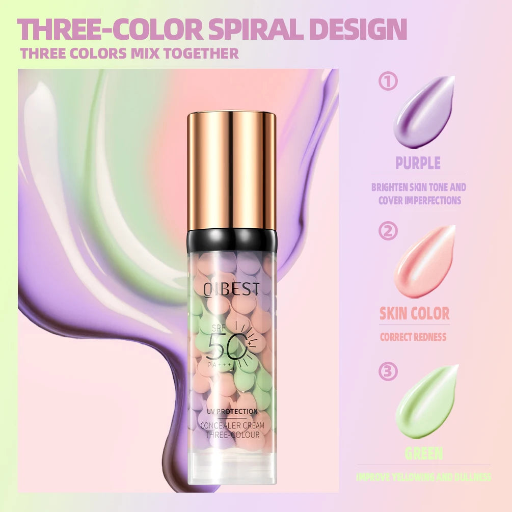 Hot Makeup Set 3 PCS Three Color Liquid Concealer Mixed Isolation Lotion Moisturizing Skin Brightening Primer Base Foundation - AliExpress 66