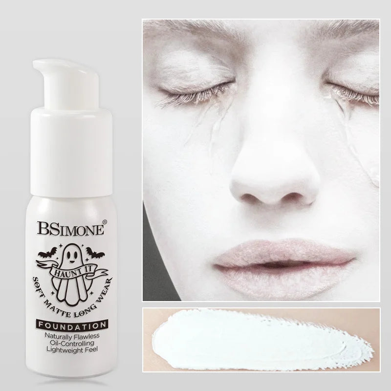 White Liquid Foundation,Full Coverage Creamy Liquid Formula Heavy Duty Coverage for Goth Makeup Cosplay - AliExpress 66