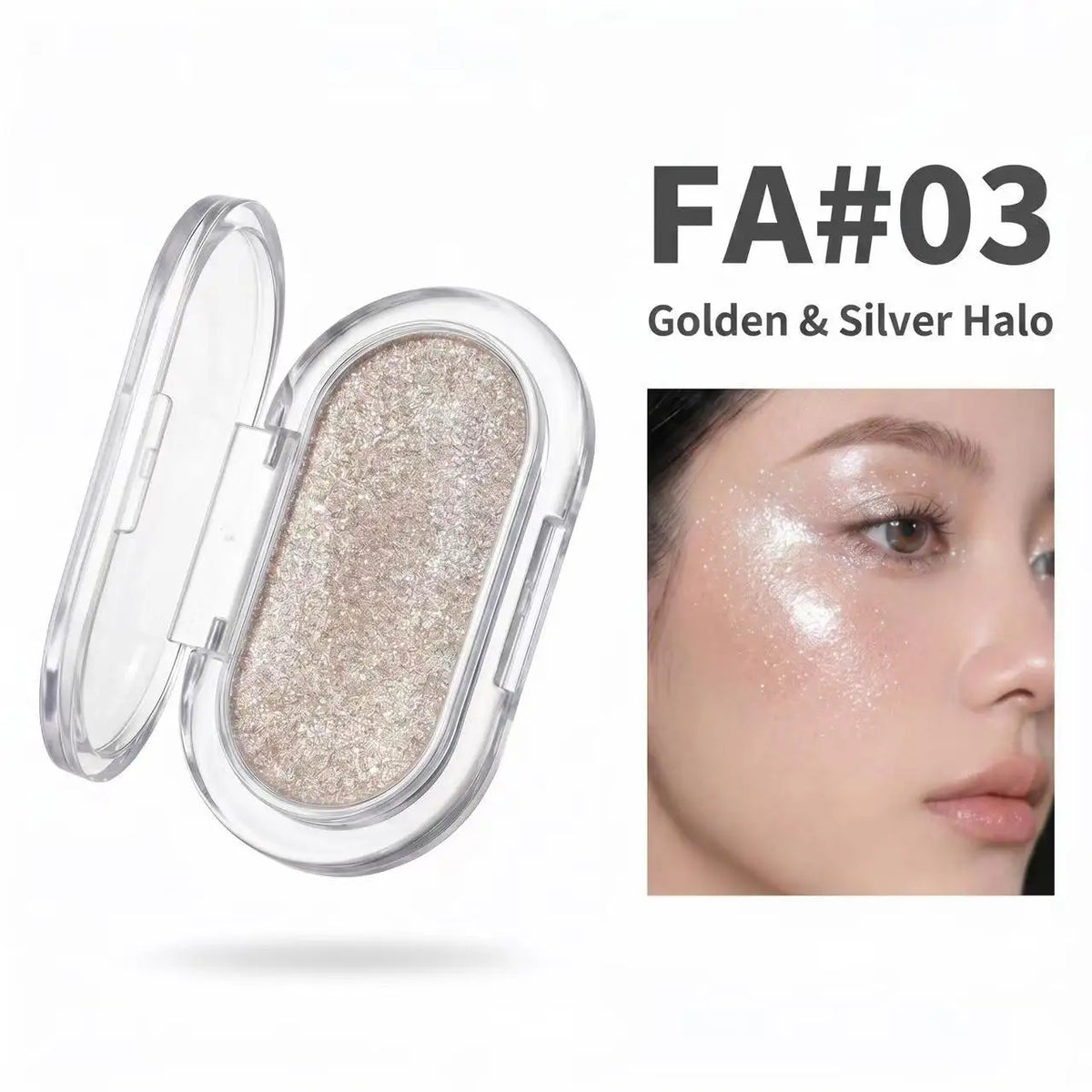1pc Diamond Highlighter Powder Palette Clear Brighten Face Contour Powder Pink Glitter Eye Makeup High Gloss Eyeshadow Cosmetics