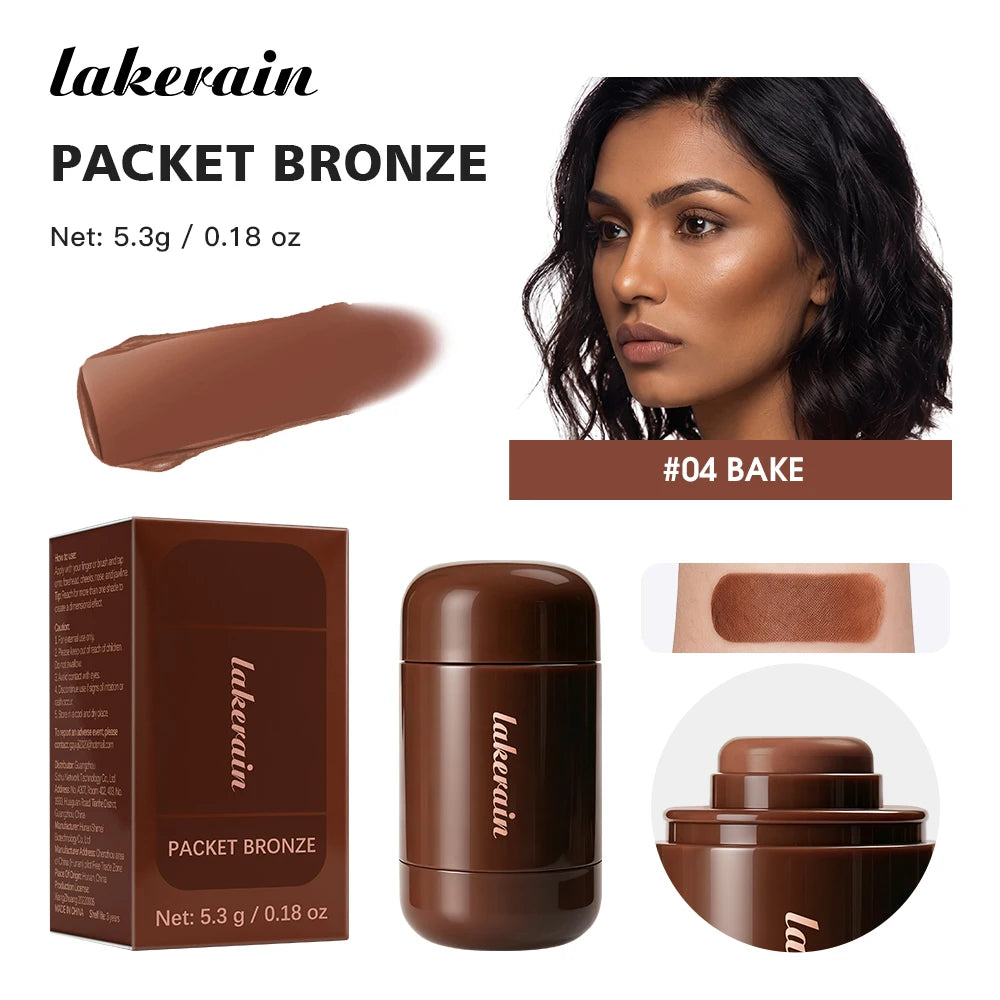 Lakerain Bronze Contour Stick Hydrates Smooths Skin Create Dimensional Effect Long-lasting Natural Makeup Effect Contour Stick