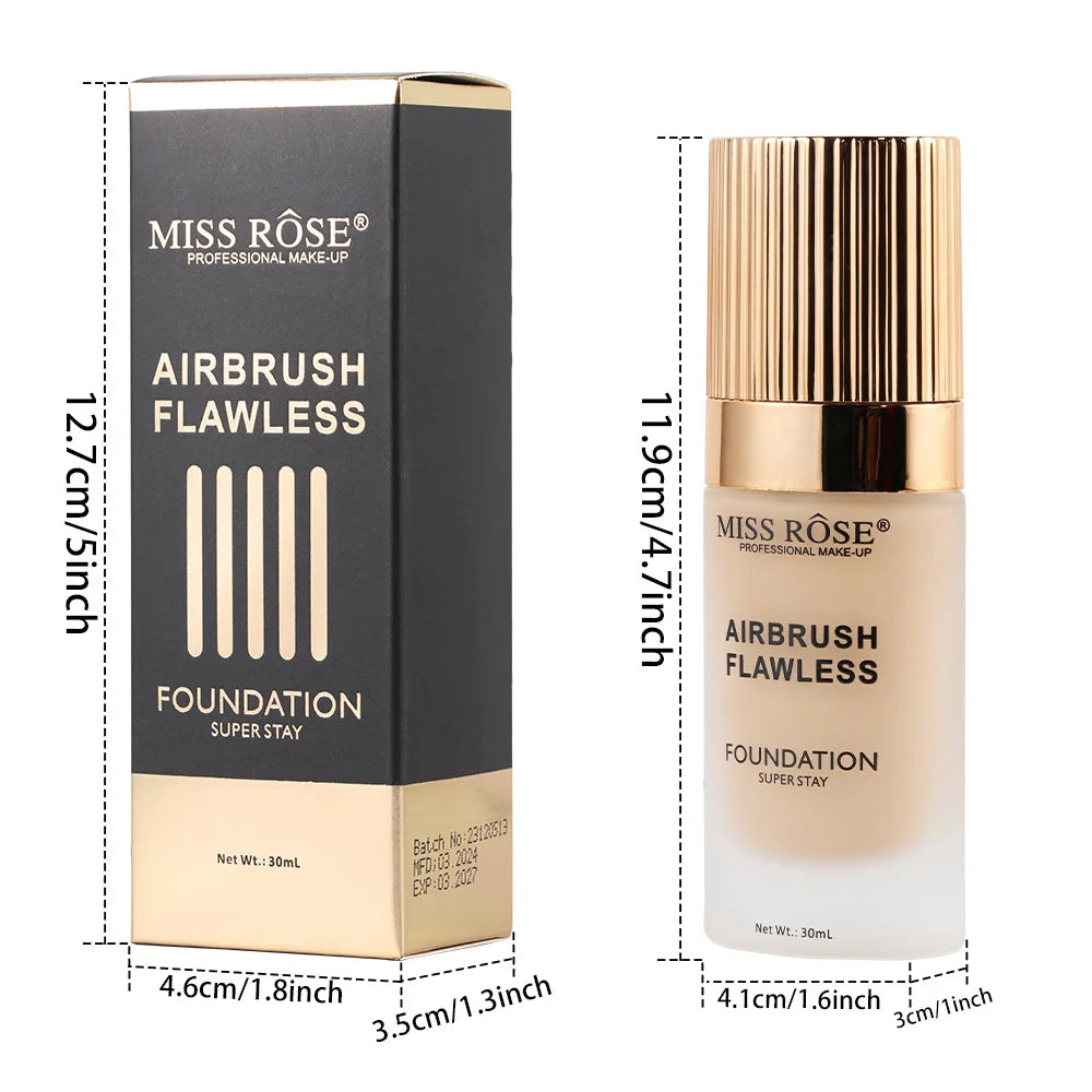 MISS ROSE Matte Full Coverage Concealer Foundation Cream Natural Hydrating Moisturizing Formula Long Lasting Oil Control Makeup