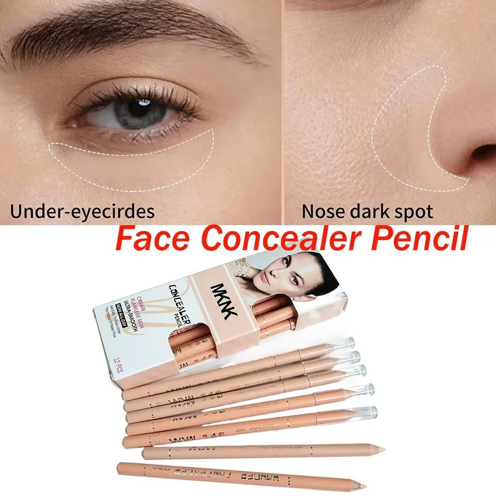 12pcs 2 Colors Face Concealer Pencil Can Perfection Conceal Blemish Dark Circle Wonder Concealer Pencil Evens Out Skin Tone