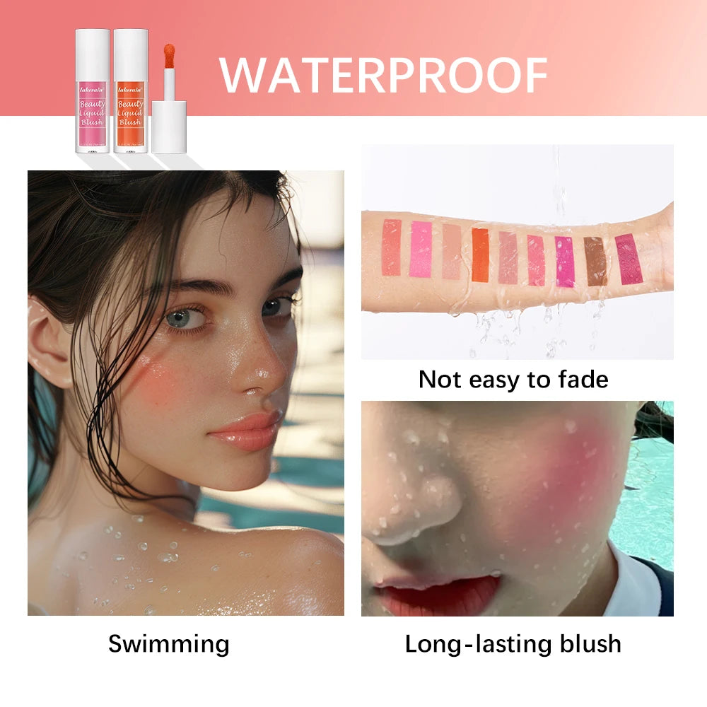 Beauty Liquid Blush Moisturizing Creamy Texture Waterproof Sweat-proof High Pigment Long-lasting Color Deeply Hydrating Blush