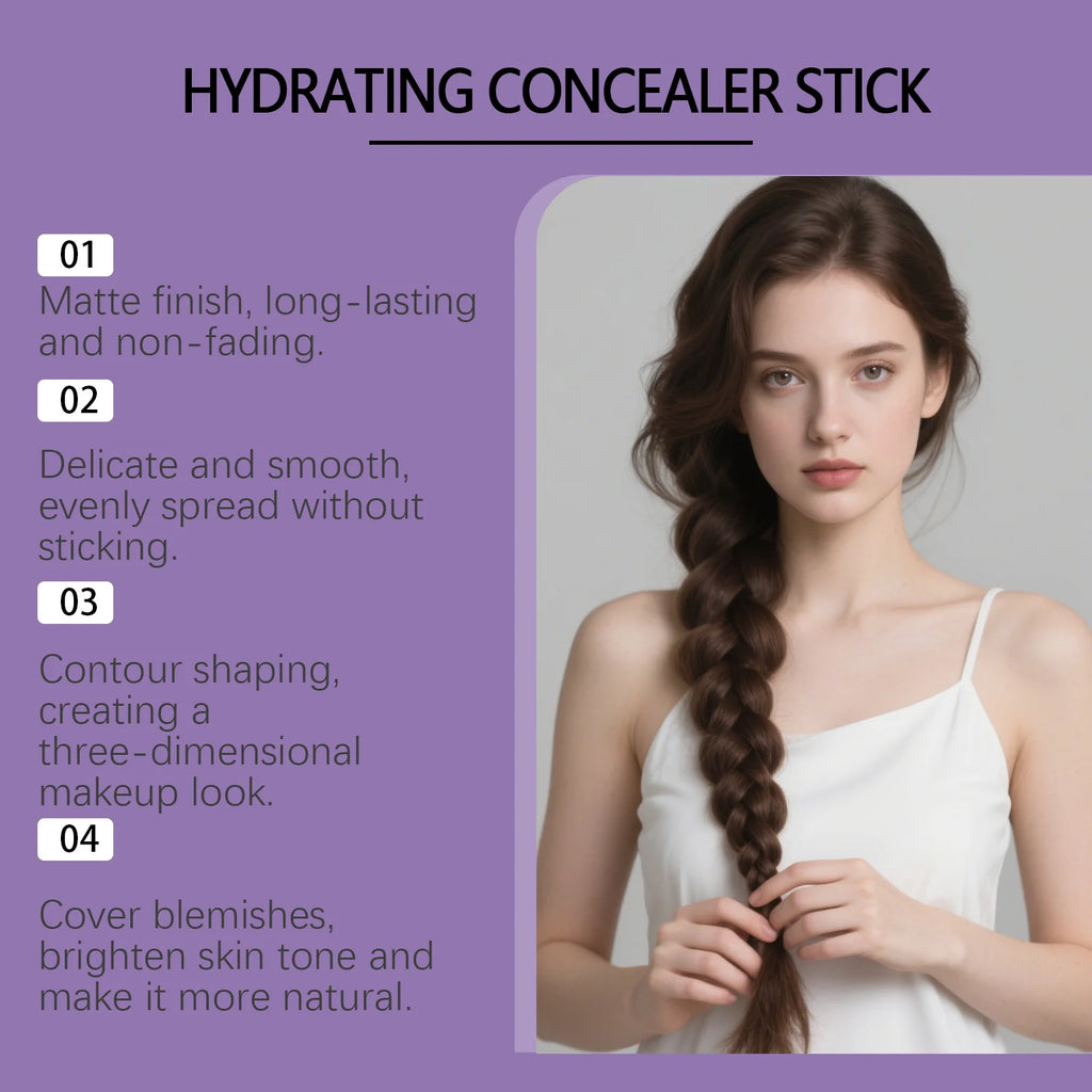 Foundation Contour Makeup Stick Contour Shaping Cover Blemishes Matte Finish Smooth Texture Brightening Moisturizing Makeup Tool