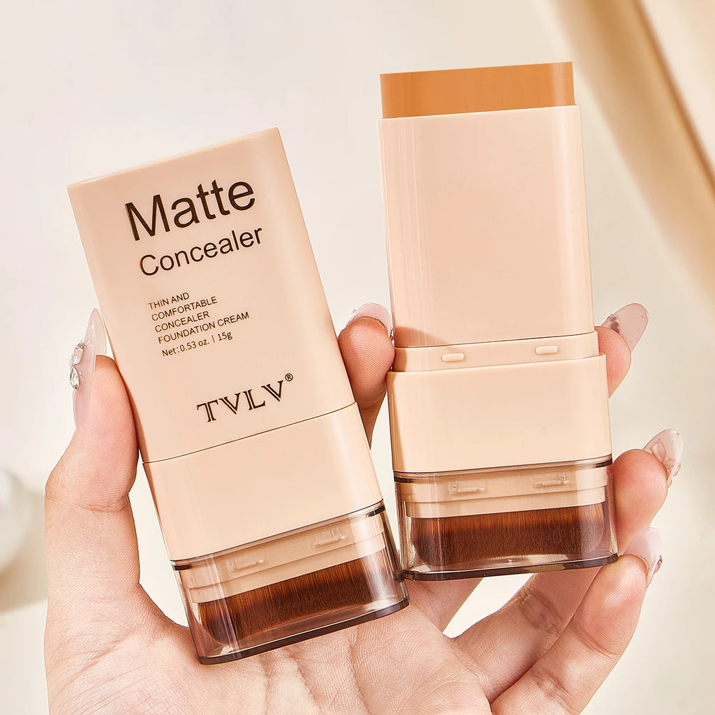 Concealing Foundation Stick Shades With Built-In Brush, Brighten Lightweight and Waterproof Formula Face Contour Stick Makeup