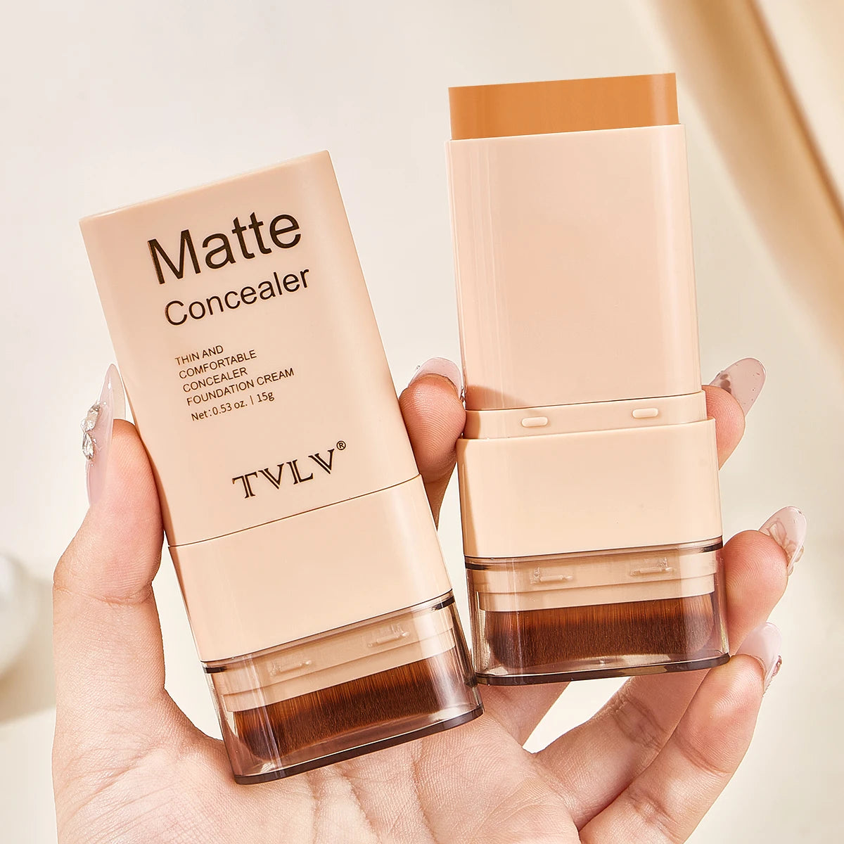 Concealing Foundation Stick Shades With Built-In Brush, Brighten Lightweight and Waterproof Formula Face Contour Stick Makeup