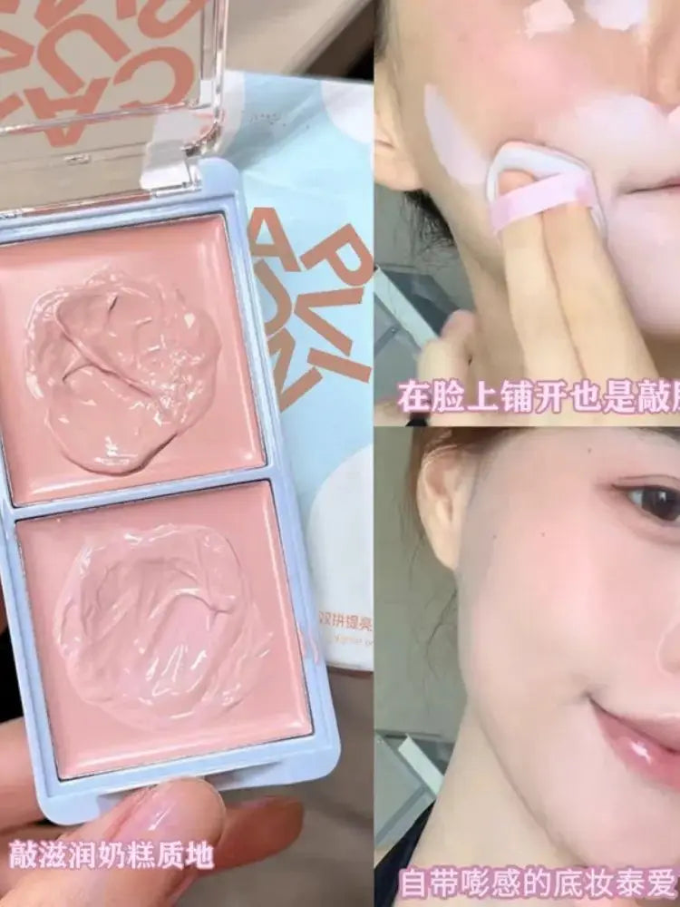 CAPPUVINI Pumbaa Plate Brightening Cream Pink High-Gloss Matte Finish Two-Color Facial Moisturizer for Complexion Brightening