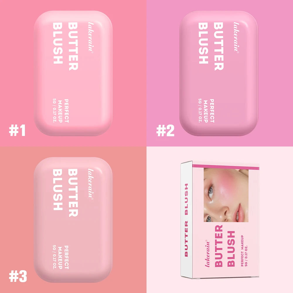 Lakerain Butter Blush High Color Rendering Brightening Makeup Long-lasting Makeup Effect Waterproof Sweat-proof Butter Blush - AliExpress 66