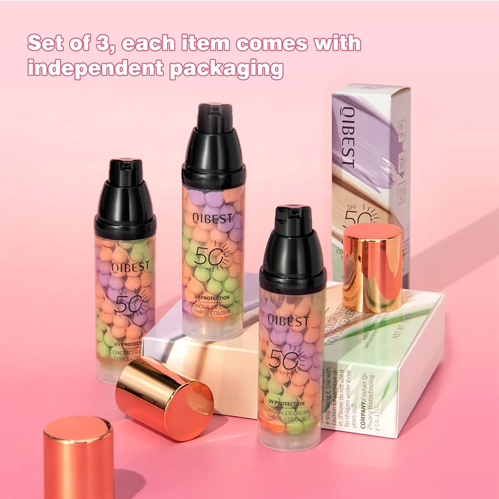 Hot Makeup Set 3 PCS Three Color Liquid Concealer Mixed Isolation Lotion Moisturizing Skin Brightening Primer Base Foundation - AliExpress 66