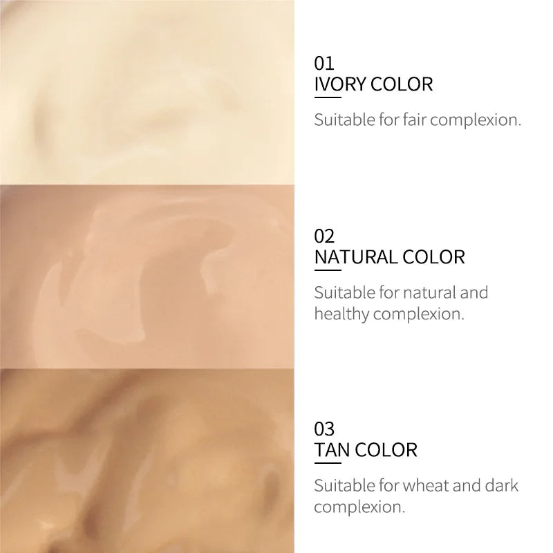 30ml Natural 3-Tone Moisturizing Concealer Full Coverage Pores Dark Circles Ivory Foundation with Easy-Use Pump Head Cosmetics - AliExpress 66