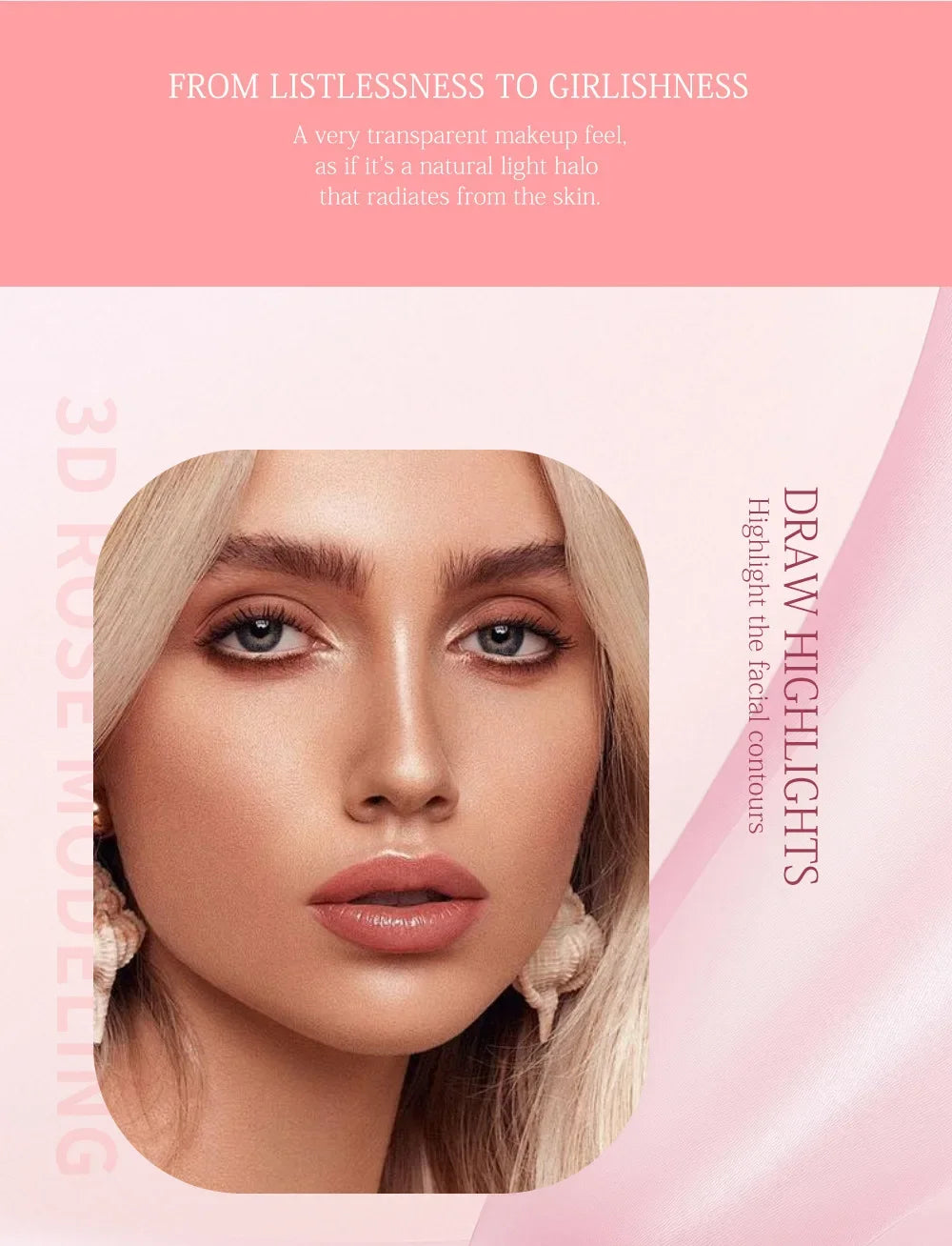 SAM SUGAR 3D Rose Blush Highlighter Natural Glow Petal Shape Easy Blend Nude Cheek Color Portable Face Contour for Women - AliExpress 66