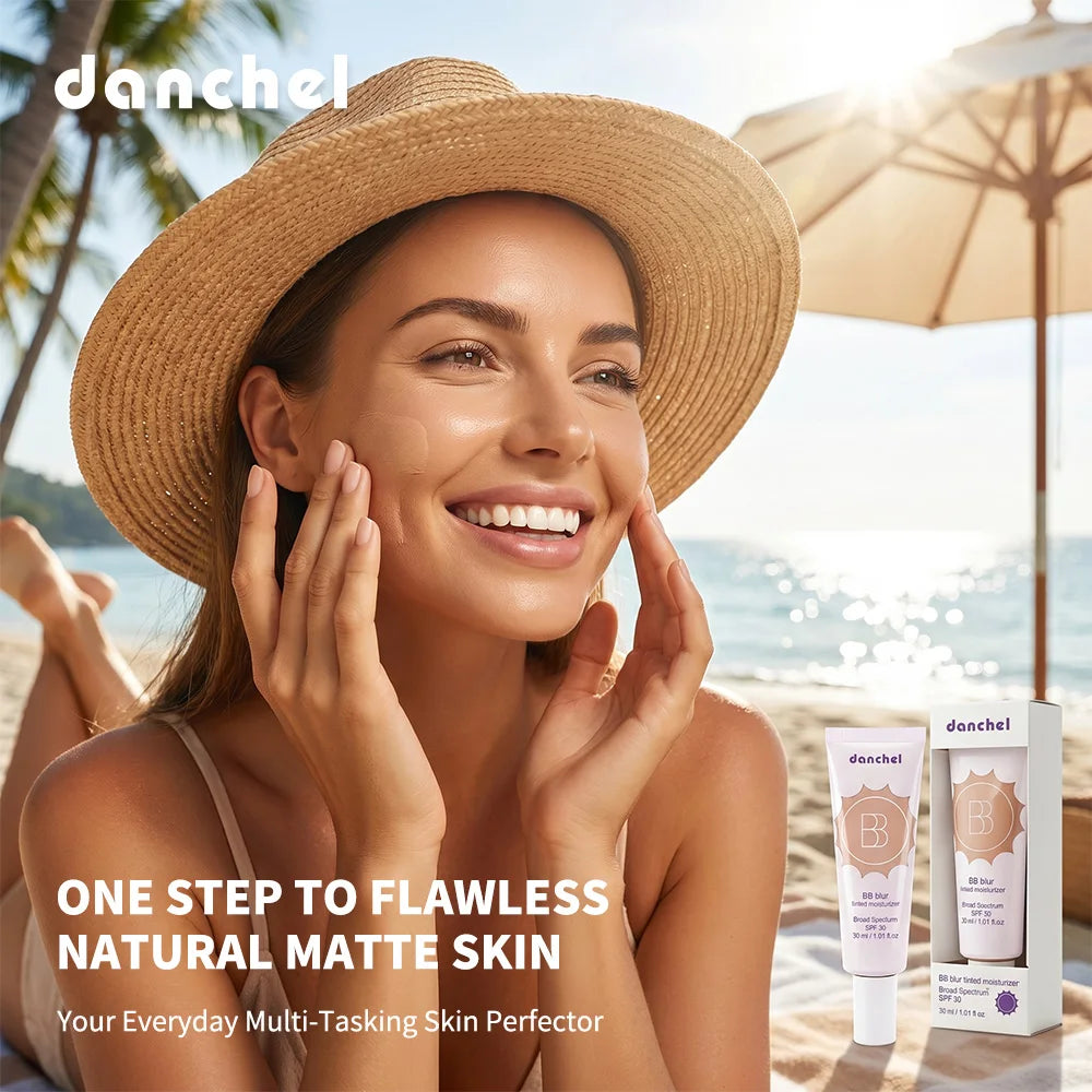 BB Blur Tinted Moisturizer 12h Natural Matte Finish Medium Coverage SPF30 Sun Protection Evens Skin Texture Blurring Cream