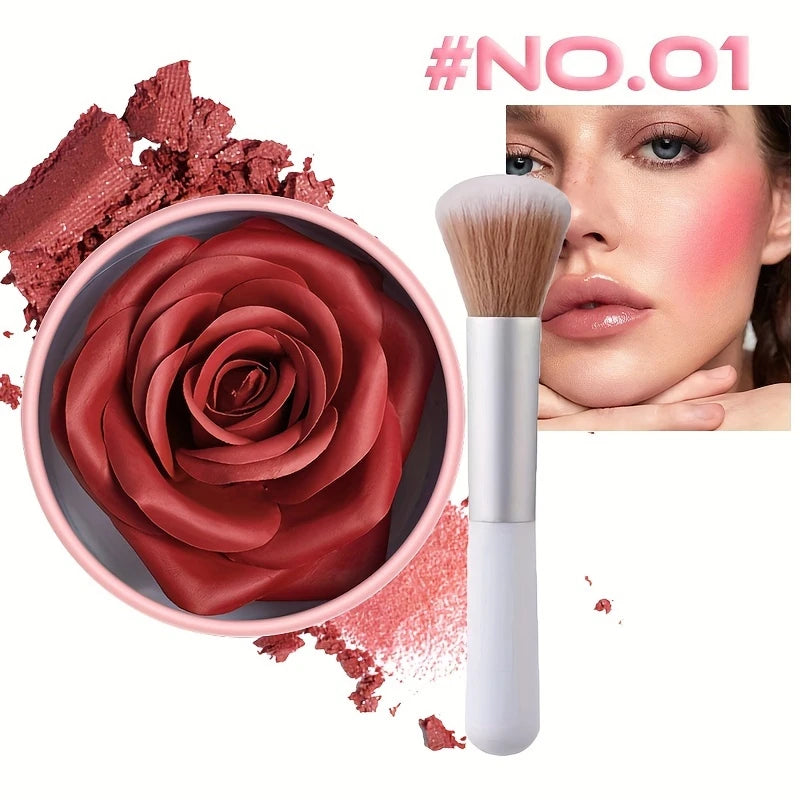 4 Color Rose Petal Blush Makeup Matte Natural Waterproof Highgloss Contour Set Flower Blusher Pigment Face Blush Makeup Cosmetic - AliExpress 66