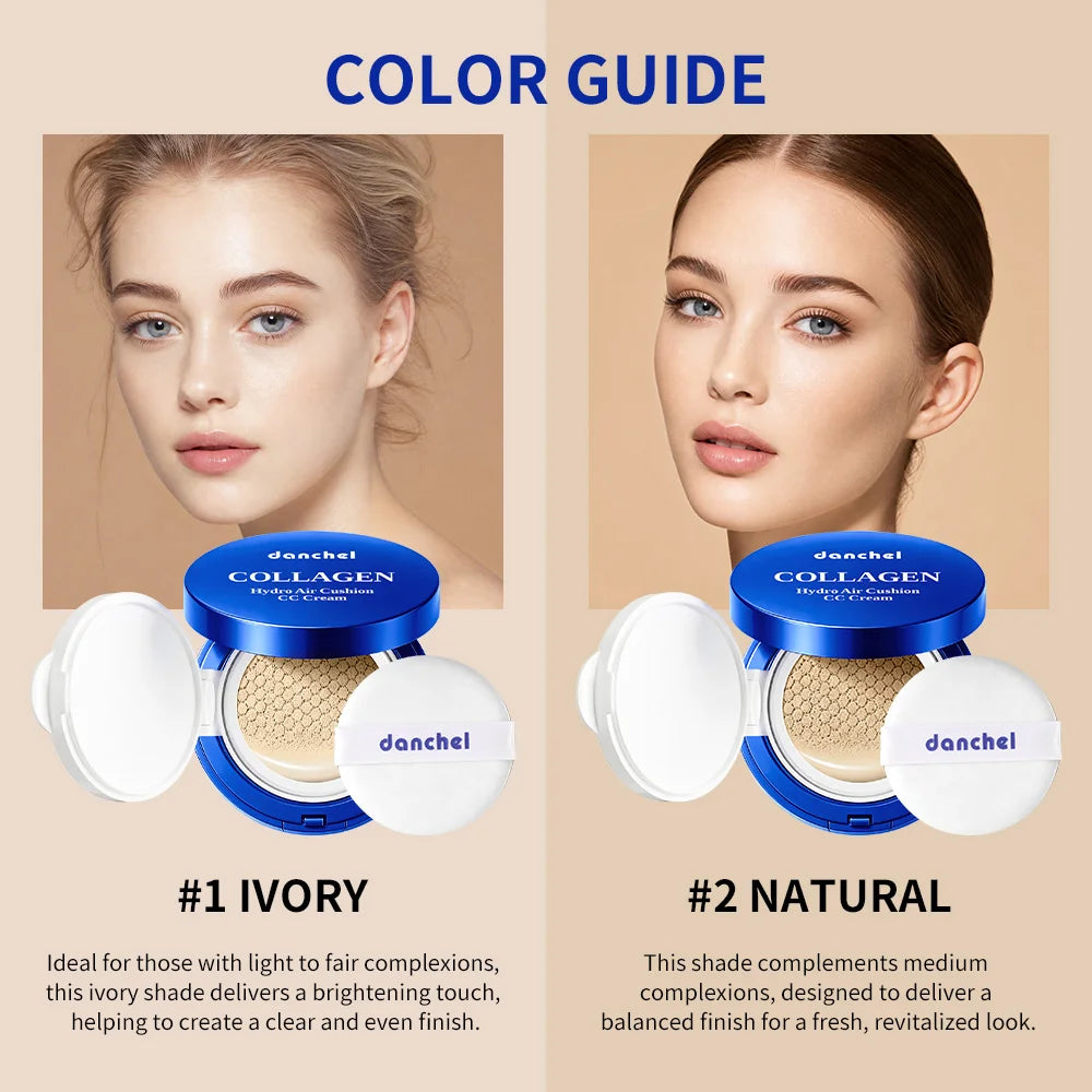 Collagen Air Cushion CC Cream Long-Lasting Hydration Buildable Coverage Foundation Natural Light Brightening Effect Face Makeup - AliExpress 66