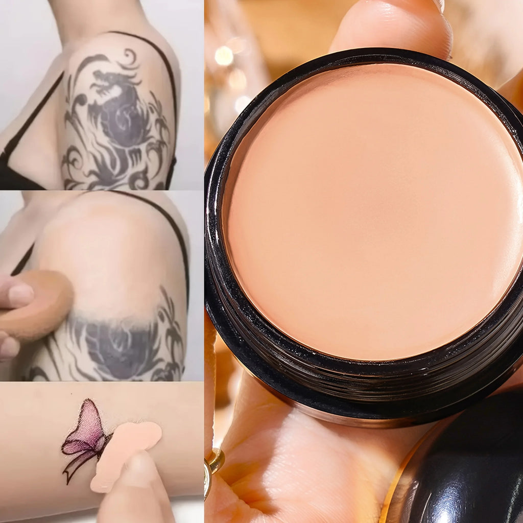 Waterproof Full Coverage Tattoo Concealer Cream Long Lasting Foundation to Cover Tattoos Scars Natural Matte for All Skin Tones