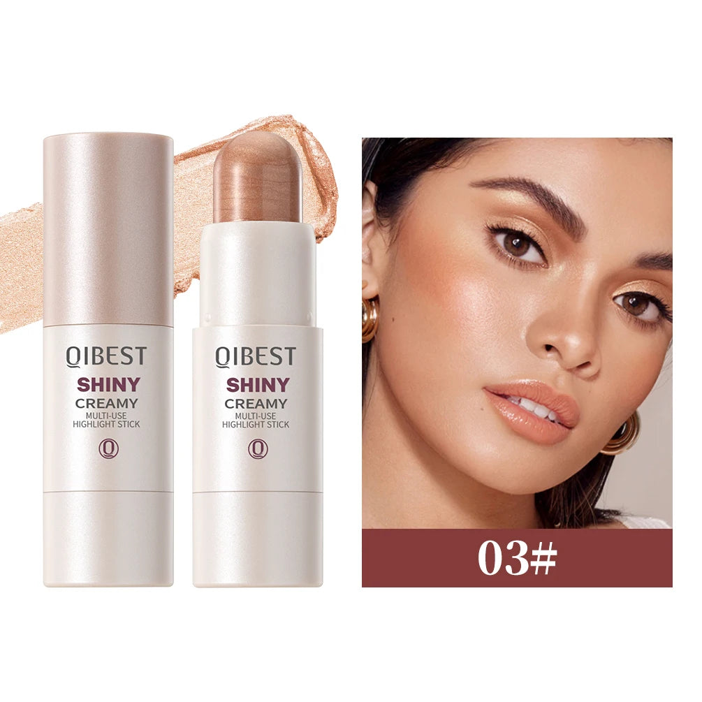 QIBEST 3D Face Brighten Highlighter Bar Makeup Face Contour Bronzer Shimmer Highlighter Stick Concealer Cream Makeup For Women - AliExpress 66