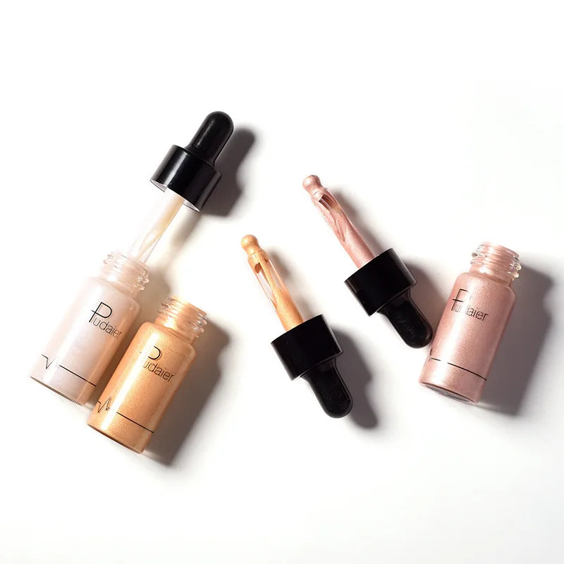 12 Color Liquid R Nude Contouring Face Brightener Glow Shimmer 3D Bronzer Highlighter Glitter Makeup Cream
