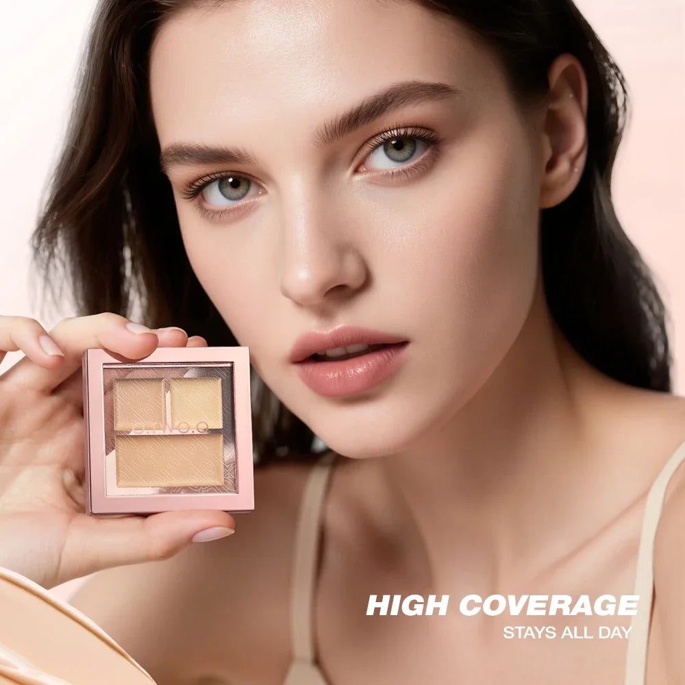 3Tone Flawless Concealer Palette High Coverage Long Lasting Cover Acne Dark Circles Brightening Skin Contour Cream - AliExpress 66