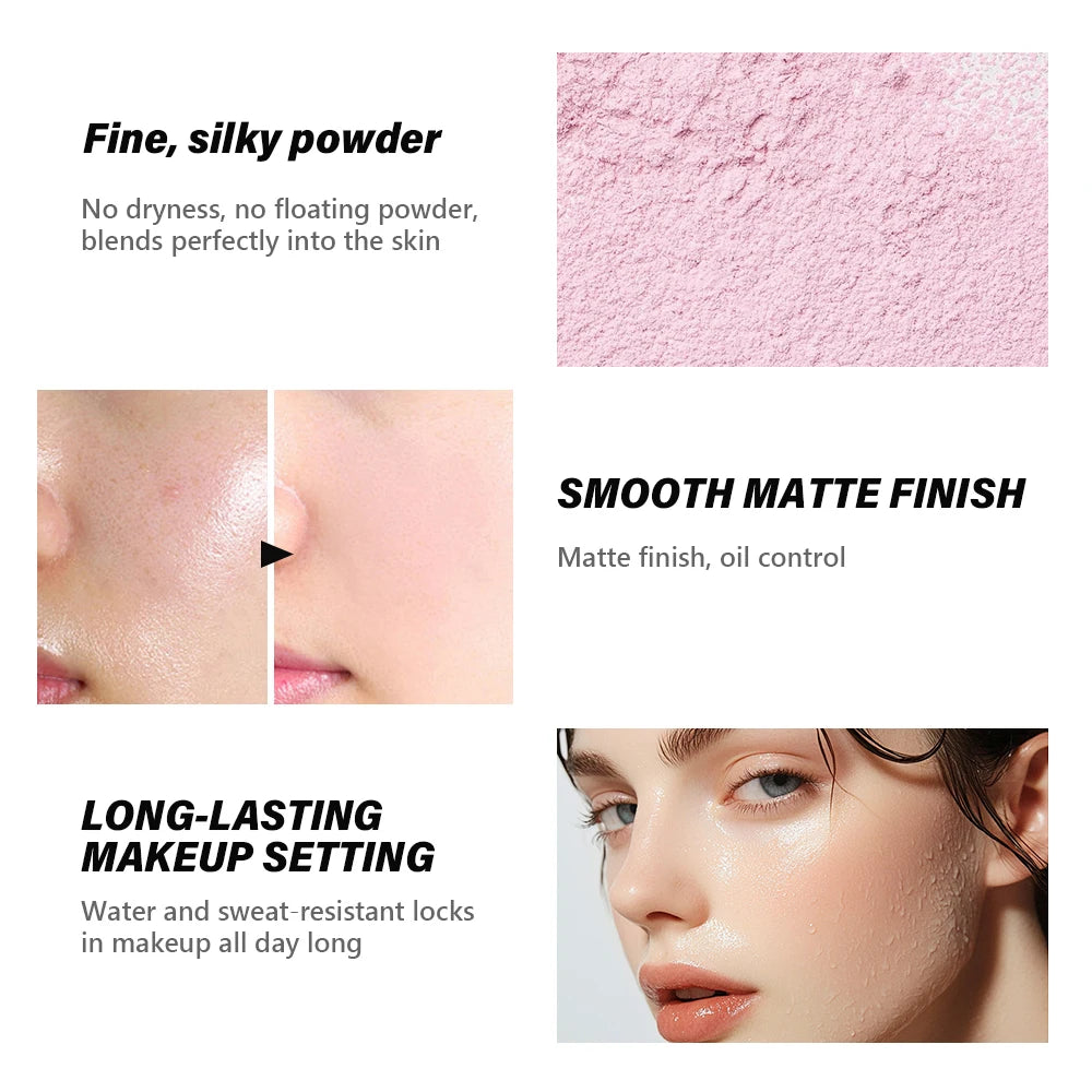 2 Count Loose Setting Powder & Brush Long Lasting Waterproof Oil Control Matte Natural Brightening Face Powder Cosmetics - AliExpress 66