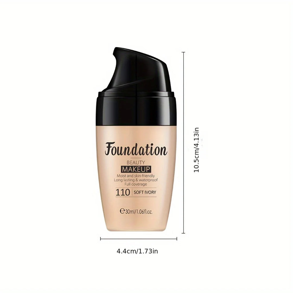 30ml Natural 3-Tone Moisturizing Concealer Full Coverage Pores Dark Circles Ivory Foundation with Easy-Use Pump Head Cosmetics - AliExpress 66