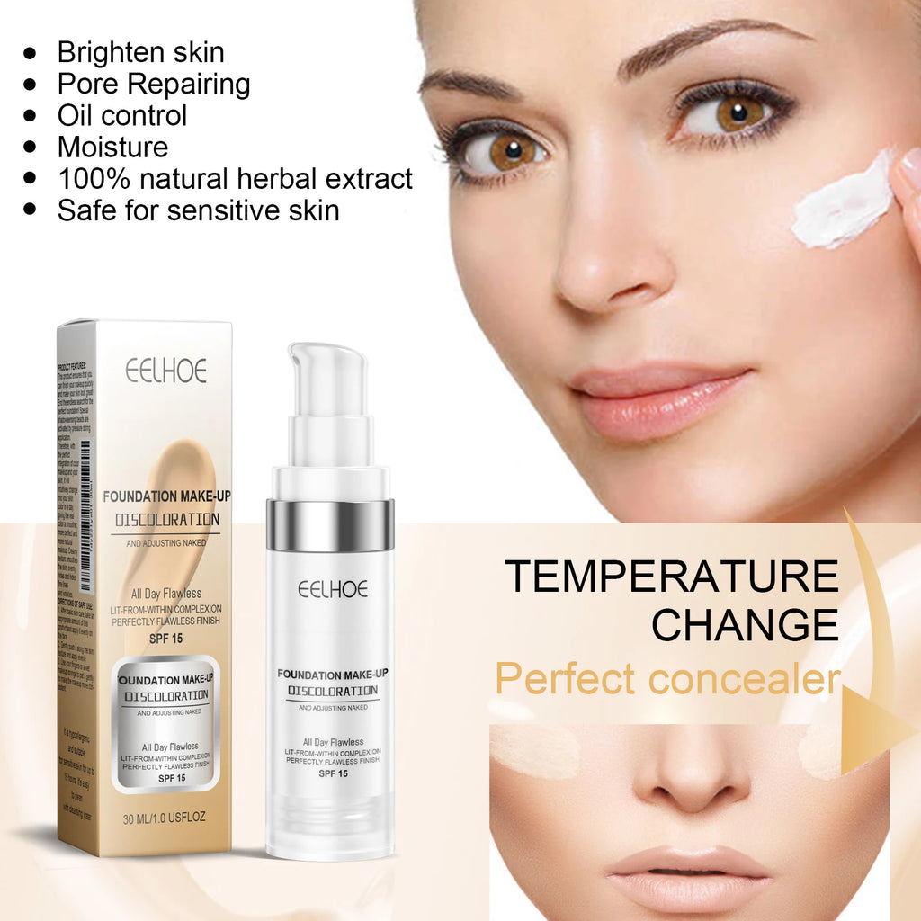 Color Changing Foundation Serum for Natural Glow Lightweight Full Coverage Long Moisturizing Finish 30ml Sensitive Skin Friendly - AliExpress 66