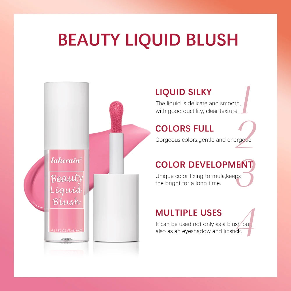 Beauty Liquid Blush Moisturizing Creamy Texture Waterproof Sweat-proof High Pigment Long-lasting Color Deeply Hydrating Blush