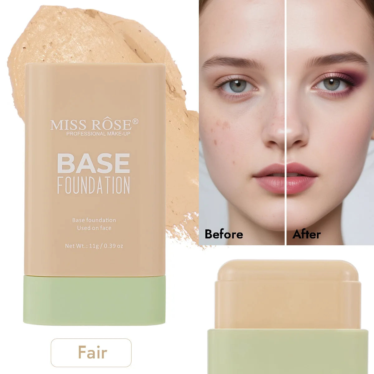 MISS ROSE Concealer Stick - Moisturizing Hydrating Brightening Lightweight Full Coverage Skin Tone Match Foundation Makeup