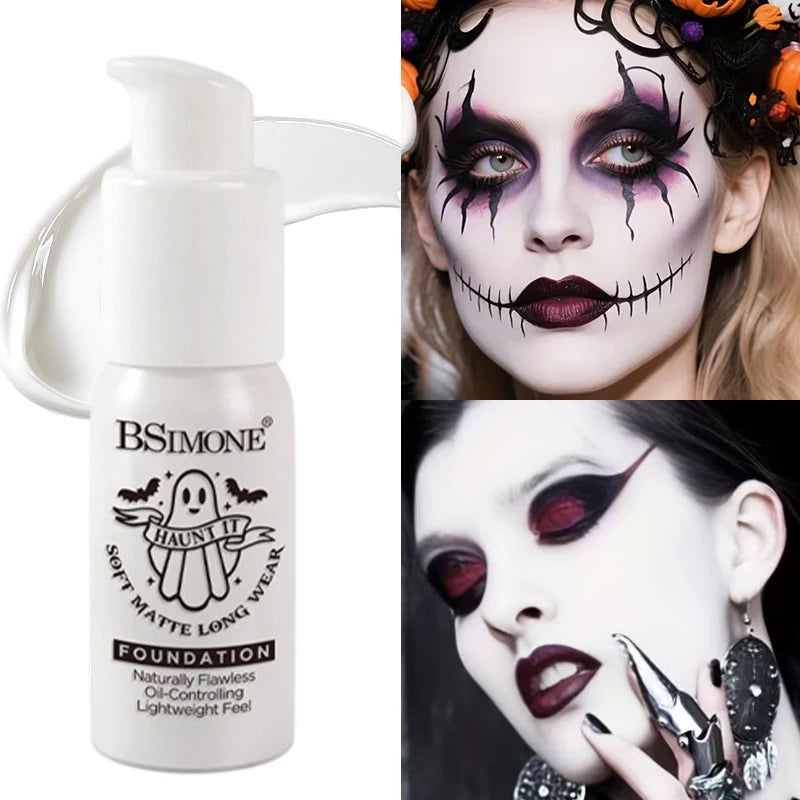 White Liquid Foundation,Full Coverage Creamy Liquid Formula Heavy Duty Coverage for Goth Makeup Cosplay - AliExpress 66