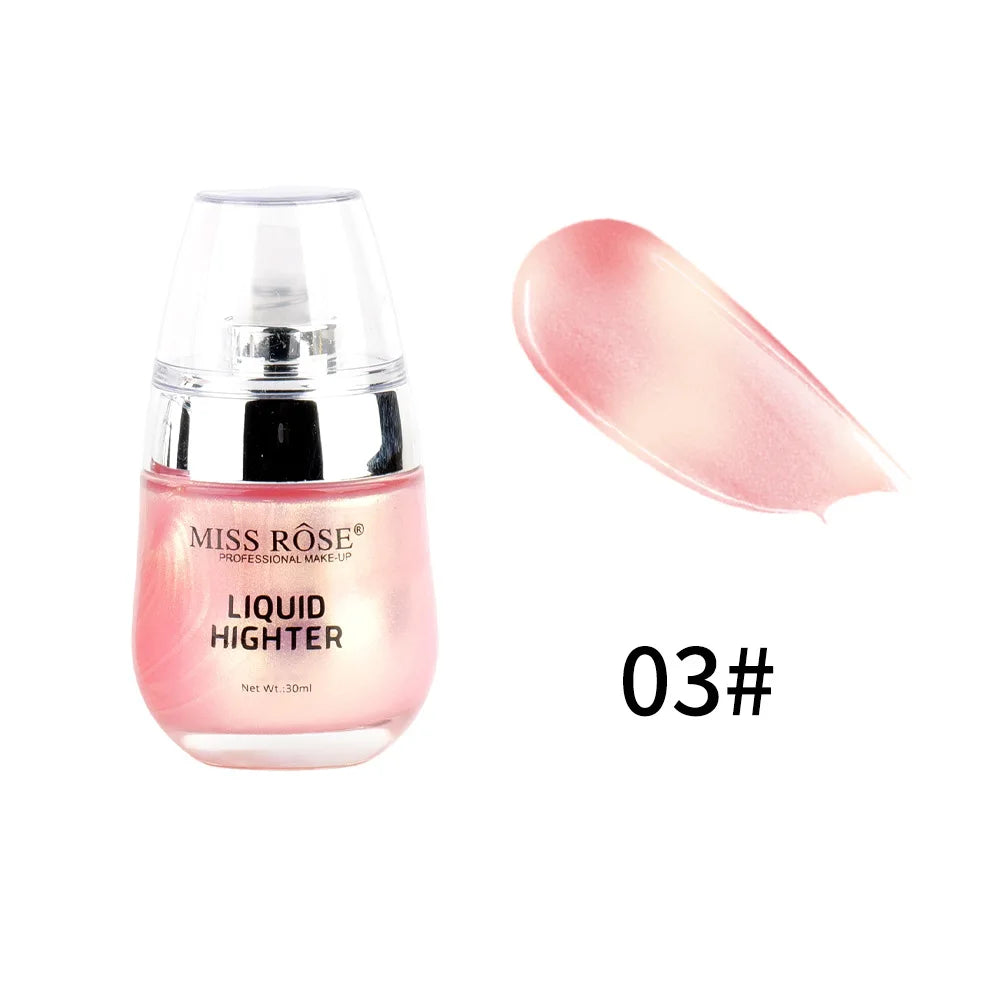 MISS ROSE Shimmer Super Sparkle Liquid Highlight Eyeshadow Natural Brightening Face Body Makeup Cosmetic Body Glitter
