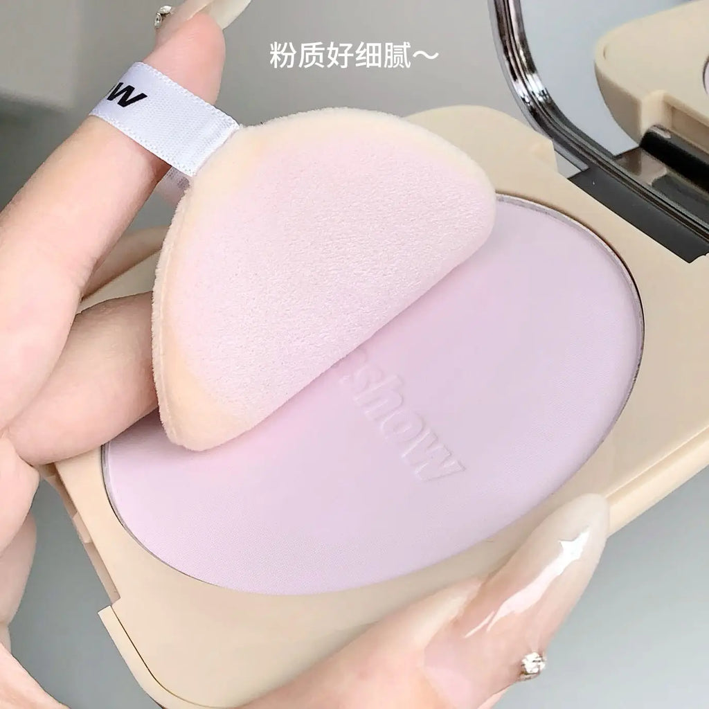 Large Box 18g Multifunctional Setting Powder (Oil Control, Waterproof, Purple Brightening) with Mirror Portable Makeup Cake