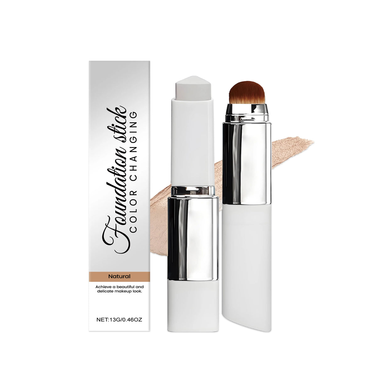 Natural Color 2-in-1 Color-Changing Foundation Stick - Lightweight, Hydrating Formula for Sheer Coverage and Long-Lasting Wear
