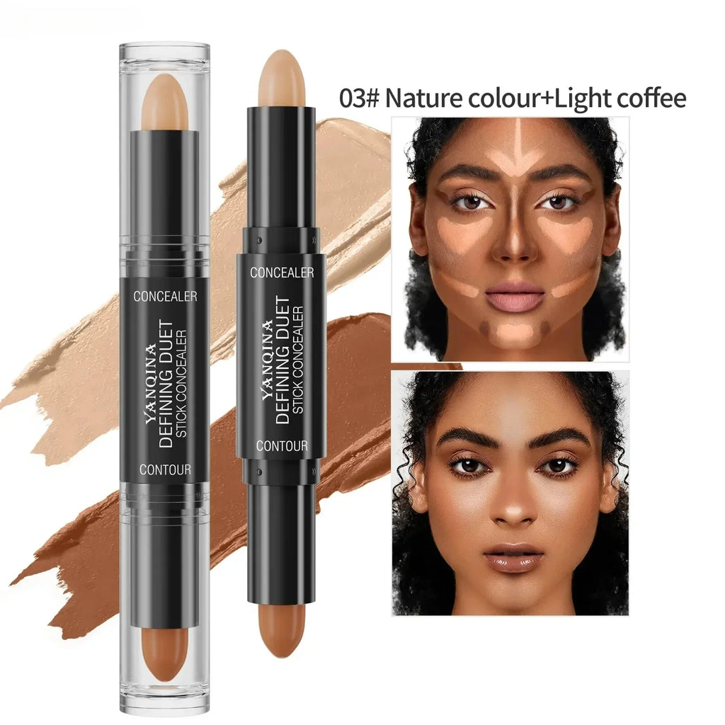 Double Head Contour Face Foundation Concealer Pen Long Lasting Dark Circles Corrector Contour Concealers Stick Cosmetic Makeup