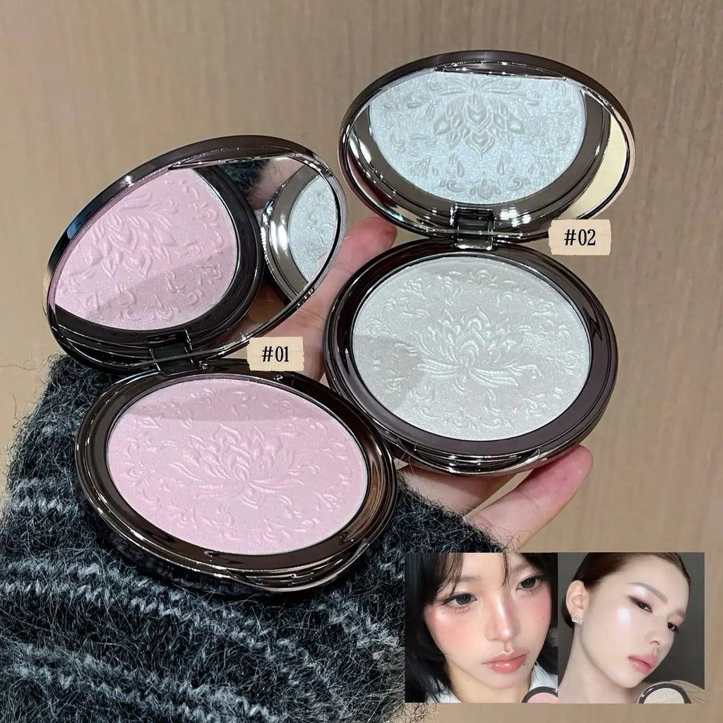 Glitter Highlighter Eyeshadow Palette Powder Natural Longlasting Contour Sparkling Diamond Shimmer Face and Body Brighten Makeup