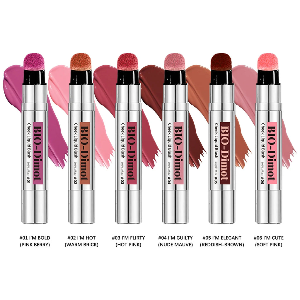 6 Colors Liquid Blush Stick with Sponge Tip Matte Makeup Waterproof Long-Lasting Color Correction Smooth for Lips and Cheeks - AliExpress 66