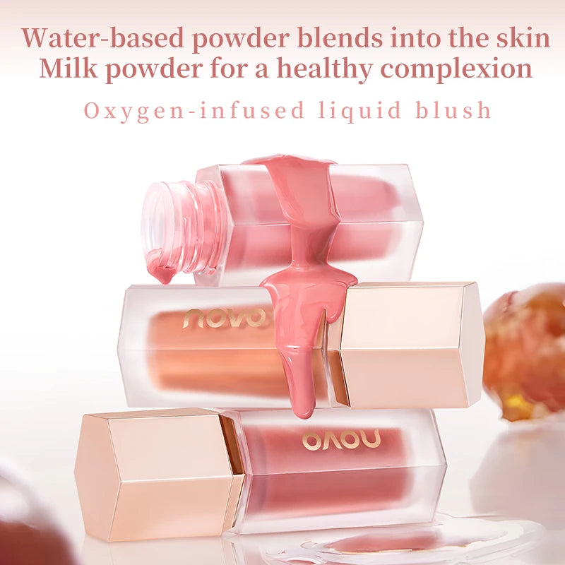 NOVO Oxygen Moisturizing Liquid Powder Blusher Is Smooth and Smooth, Easy To Push Away Daily Life Enhancing Color Makeup