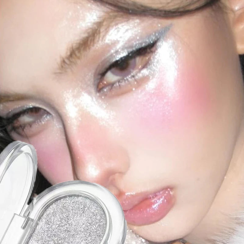 1pc Diamond Highlighter Powder Palette Clear Brighten Face Contour Powder Pink Glitter Eye Makeup High Gloss Eyeshadow Cosmetics