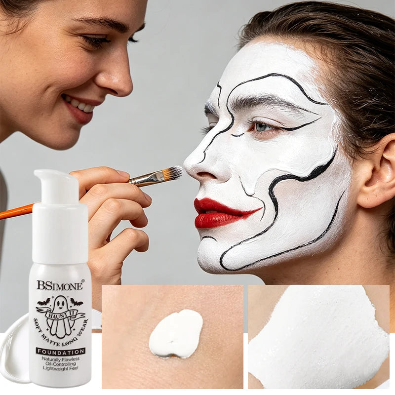 White Liquid Foundation,Full Coverage Creamy Liquid Formula Heavy Duty Coverage for Goth Makeup Cosplay - AliExpress 66