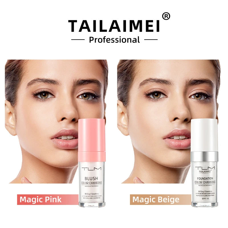Color Changing Foundation SPF15 Hydrating Skin Tone Adjust Liquid Foundation Natural Coverage Face Cosmetics
